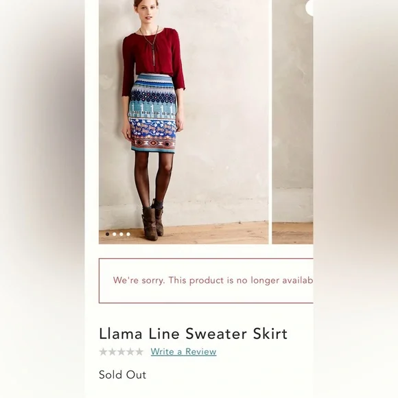 HWR Anthropologie llama skirt-small - Picture 3 of 11